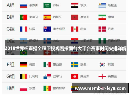 2018世界杯直播全程卫视观看指南各大平台赛事时间安排详解