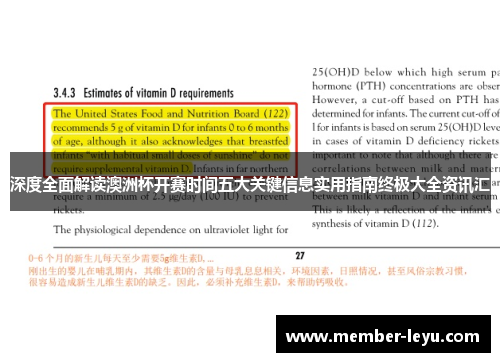 深度全面解读澳洲杯开赛时间五大关键信息实用指南终极大全资讯汇 深度全面解读澳洲杯开赛时间五大关键信息实用指南终极大全资讯汇