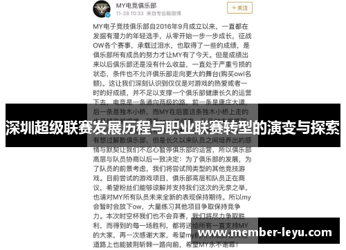 深圳超级联赛发展历程与职业联赛转型的演变与探索 深圳超级联赛发展历程与职业联赛转型的演变与探索